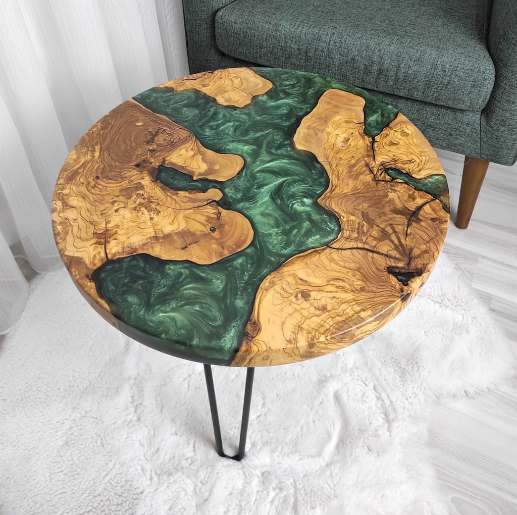 Amber Waves Wood & Resin Coffee Table